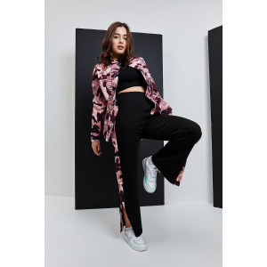 Костюм двойка женский №8397 футер с лайкрой 2-х нитка (последний размер) пудровый 50