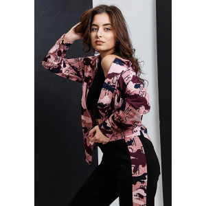 Костюм двойка женский №8397 футер с лайкрой 2-х нитка (последний размер) пудровый 50