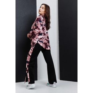 Костюм двойка женский №8397 футер с лайкрой 2-х нитка (последний размер) пудровый 50