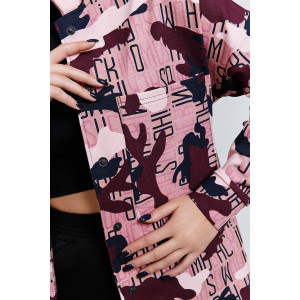 Костюм двойка женский №8397 футер с лайкрой 2-х нитка (последний размер) пудровый 50