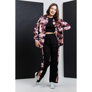 Костюм двойка женский №8397 футер с лайкрой 2-х нитка (последний размер) пудровый 50