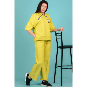 Костюм двойка женский №8150 футер с лайкрой 2-х нитка (последний размер) горчичный 50,52,54