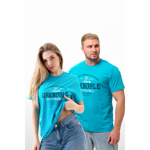 Футболка унисекс №8503 кулирка (последний размер) туркуаз Гренобль 54