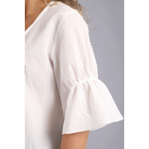 Блузка женская №32735 хлопок плательный (последний размер) молочный 46,48