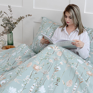 Постельное белье поплин "Иммортели" (последний размер) 2-сп.евр