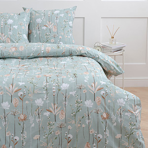 Постельное белье поплин "Иммортели" (последний размер) 2-сп.евр