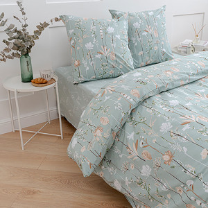 Постельное белье поплин "Иммортели" (последний размер) 2-сп.евр