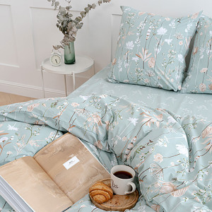 Постельное белье поплин "Иммортели" (последний размер) 2-сп.евр