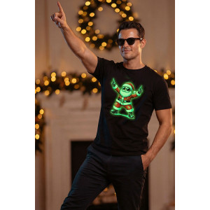 Футболка унисекс светящаяся №8581 кулирка (р-ры: 48-58) черный ДедМ крутой