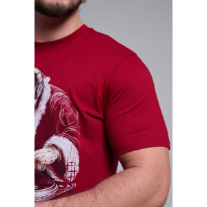 Футболка унисекс светящаяся №8581 кулирка (р-ры: 46-56) бордо диско ДедМ