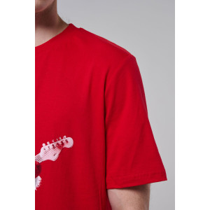 Футболка унисекс светящаяся №8581 кулирка (р-ры: 46-64) красный диско ДедМ