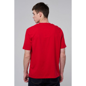 Футболка унисекс светящаяся №8581 кулирка (р-ры: 46-64) красный диско ДедМ