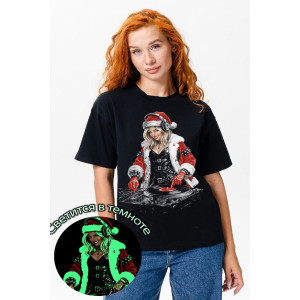 Футболка унисекс светящаяся №8581 кулирка с лайкрой (р-ры: 46-56) черный Снегурочка Футболка унисекс светящаяся №8581 кулирка с лайкрой (р-ры: 46-56) черный Снегурочка