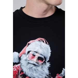 Футболка унисекс светящаяся №8586 кулирка с лайкрой (р-ры: 46-60) черный Дмороз с гитарой Футболка унисекс светящаяся №8586 кулирка с лайкрой (р-ры: 46-60) черный Дмороз с гитарой