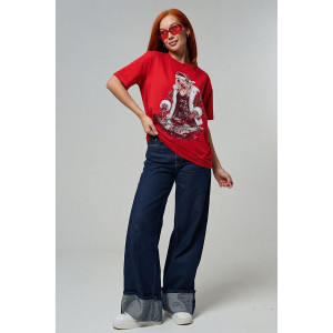 Футболка унисекс светящаяся №8585 кулирка с лайкрой (р-ры: 48-64) красный диско Снегурочка Футболка унисекс светящаяся №8585 кулирка с лайкрой (р-ры: 48-64) красный диско Снегурочка