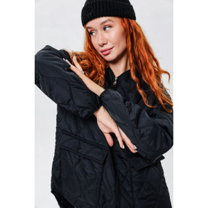 Куртка женская №28036 нейлон с полиэстером (последний размер) черный 48,52 Куртка женская №28036 нейлон с полиэстером (последний размер) черный 48,52