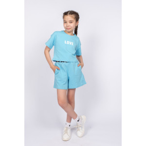 Шорты детские №101268 футер 2-х нитка (последний размер) голубой 146 Шорты детские №101268 футер 2-х нитка (последний размер) голубой 146