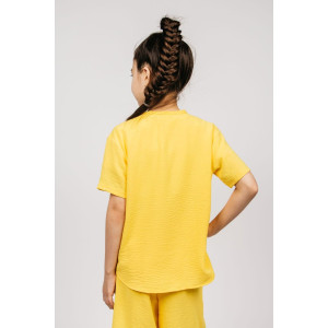 Рубашка детская №0610 сингапур (последний размер) желтый 128 Рубашка детская №0610 сингапур (последний размер) желтый 128