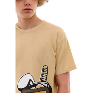 Футболка детская №1600 кулирка (последний размер) бежевый 134-140 Футболка детская №1600 кулирка (последний размер) бежевый 134-140