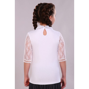 Блузка школьная №13237 "Шарлиз" кулирка (последний размер) белый 128 Блузка школьная №13237 "Шарлиз" кулирка (последний размер) белый 128