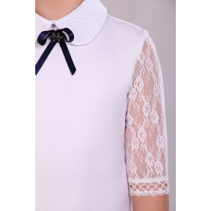 Блузка школьная №13237 "Шарлиз" кулирка (последний размер) белый 128 Блузка школьная №13237 "Шарлиз" кулирка (последний размер) белый 128