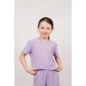 Блузка детская №05113 сингапур (последний размер) сиреневый 158 Блузка детская №05113 сингапур (последний размер) сиреневый 158