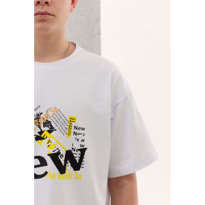 Футболка детская №1581 кулирка с лайкрой (последний размер) белый 164 Футболка детская №1581 кулирка с лайкрой (последний размер) белый 164