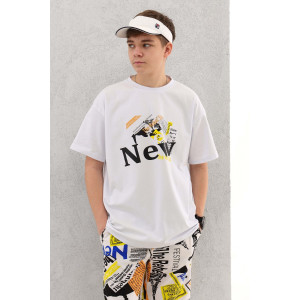 Футболка детская №1581 кулирка с лайкрой (последний размер) белый 164 Футболка детская №1581 кулирка с лайкрой (последний размер) белый 164