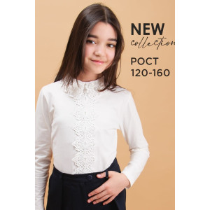 Блузка школьная SP6745 трикотаж стрейч (последний размер) кремовый 120 Блузка школьная SP6745 трикотаж стрейч (последний размер) кремовый 120