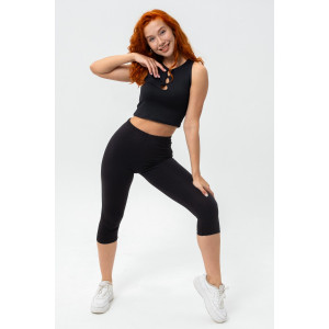 Бриджи женские №21611 кулирка с лайкрой (последний размер) черный 50,62 Бриджи женские №21611 кулирка с лайкрой (последний размер) черный 50,62