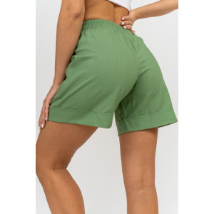 Шорты женские №36781 лен (последний размер) хаки 52 Шорты женские №36781 лен (последний размер) хаки 52