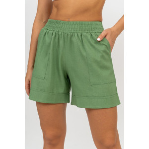 Шорты женские №36781 лен (последний размер) хаки 52 Шорты женские №36781 лен (последний размер) хаки 52