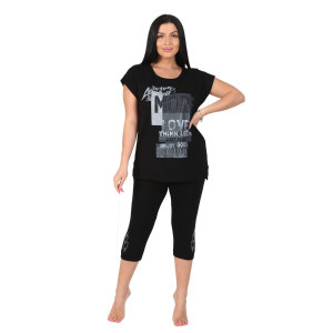 Бриджи женские №24624 вискоза (последний размер) черный 62 Бриджи женские №24624 вискоза (последний размер) черный 62