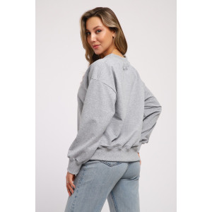 Свитшот женский №21064 футер с лайкрой 2-х нитка (последний размер) серый меланж 44,48,50 Свитшот женский №21064 футер с лайкрой 2-х нитка (последний размер) серый меланж 44,48,50