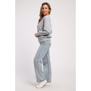 Свитшот женский №21064 футер с лайкрой 2-х нитка (последний размер) серый меланж 44,48,50 Свитшот женский №21064 футер с лайкрой 2-х нитка (последний размер) серый меланж 44,48,50