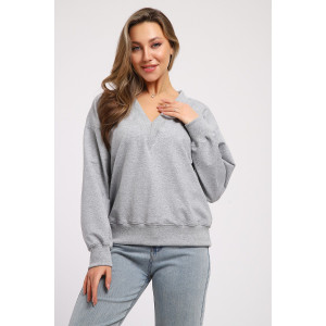 Свитшот женский №21064 футер с лайкрой 2-х нитка (последний размер) серый меланж 44,48,50 Свитшот женский №21064 футер с лайкрой 2-х нитка (последний размер) серый меланж 44,48,50