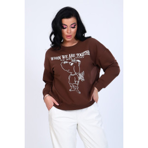 Свитшот женский №80009 футер с лайкрой 2-х нитка (последний размер) шоколад 56 Свитшот женский №80009 футер с лайкрой 2-х нитка (последний размер) шоколад 56
