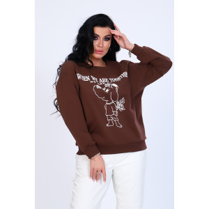 Свитшот женский №80009 футер с лайкрой 2-х нитка (последний размер) шоколад 56 Свитшот женский №80009 футер с лайкрой 2-х нитка (последний размер) шоколад 56