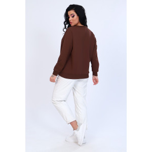 Свитшот женский №80009 футер с лайкрой 2-х нитка (последний размер) шоколад 56 Свитшот женский №80009 футер с лайкрой 2-х нитка (последний размер) шоколад 56