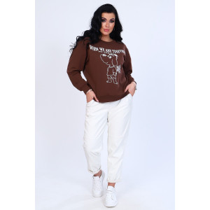 Свитшот женский №80009 футер с лайкрой 2-х нитка (последний размер) шоколад 56 Свитшот женский №80009 футер с лайкрой 2-х нитка (последний размер) шоколад 56