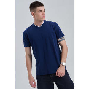 Футболка мужская №14490 кулирка (р-ры: 48-58) темно-синий Футболка мужская №14490 кулирка (р-ры: 48-58) темно-синий