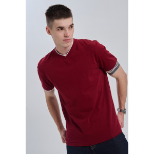 Футболка мужская №14490 кулирка (р-ры: 48-58) бордо Футболка мужская №14490 кулирка (р-ры: 48-58) бордо