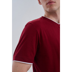 Футболка мужская №14490 кулирка (р-ры: 48-58) бордо Футболка мужская №14490 кулирка (р-ры: 48-58) бордо