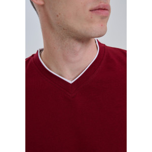 Футболка мужская №14490 кулирка (р-ры: 48-58) бордо Футболка мужская №14490 кулирка (р-ры: 48-58) бордо