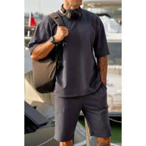 Костюм двойка мужской №14486 футер 2-х нитка (последний размер) графит 54,58 Костюм двойка мужской №14486 футер 2-х нитка (последний размер) графит 54,58