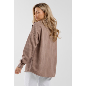 Рубашка женская №36987 лён смесовый (р-ры: 44-56) коричневый Рубашка женская №36987 лён смесовый (р-ры: 44-56) коричневый