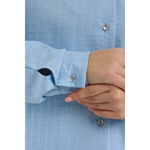 Рубашка женская №36987 лён смесовый (р-ры: 44-56) голубой Рубашка женская №36987 лён смесовый (р-ры: 44-56) голубой