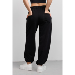 Брюки женские №36976 футер 2-х нитка (р-ры: 42-54) черный Брюки женские №36976 футер 2-х нитка (р-ры: 42-54) черный