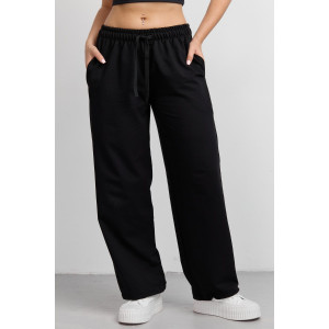 Брюки женские №36976 футер 2-х нитка (р-ры: 42-54) черный Брюки женские №36976 футер 2-х нитка (р-ры: 42-54) черный