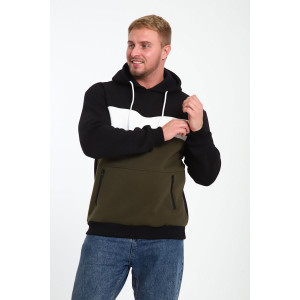 Толстовка мужская №17529 футер 3-х нитка с начесом (последний размер) хаки 52 Толстовка мужская №17529 футер 3-х нитка с начесом (последний размер) хаки 52